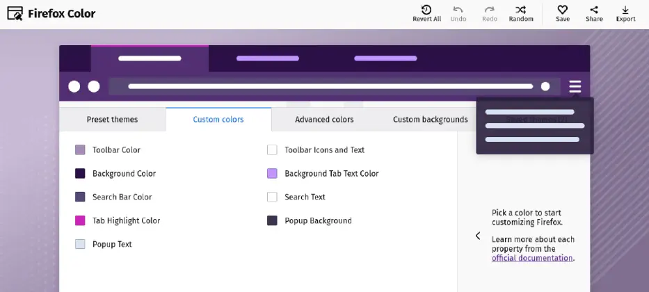 Firefox tutorial screenshot