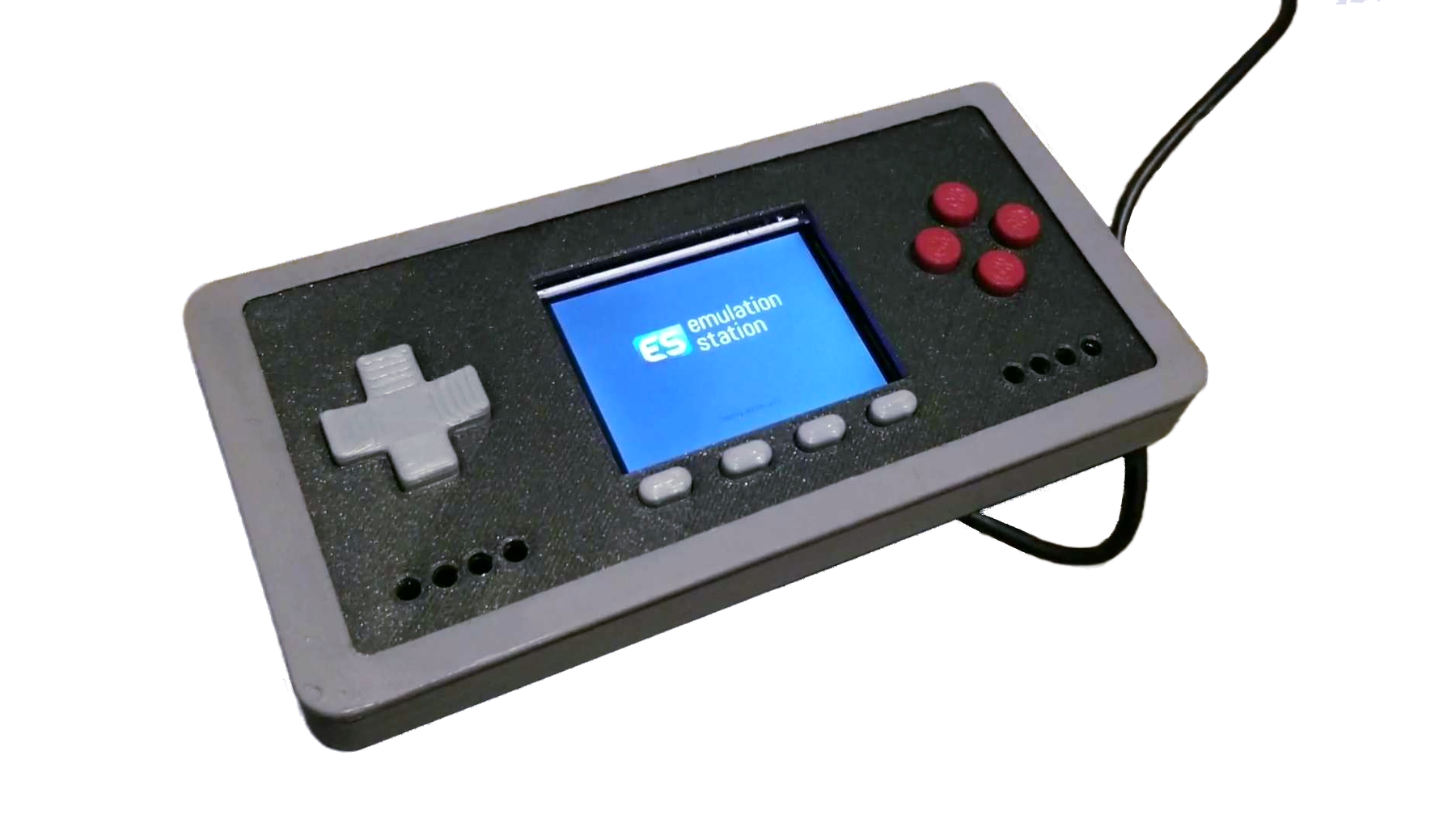 A 3d printed video game emulator that looks like an NES controller.